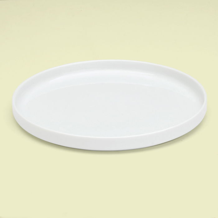 Avet Plato Llano Elipse White Redondo con Ala Vertical 25 cm Alto 2,5 cm (4 Unidades)